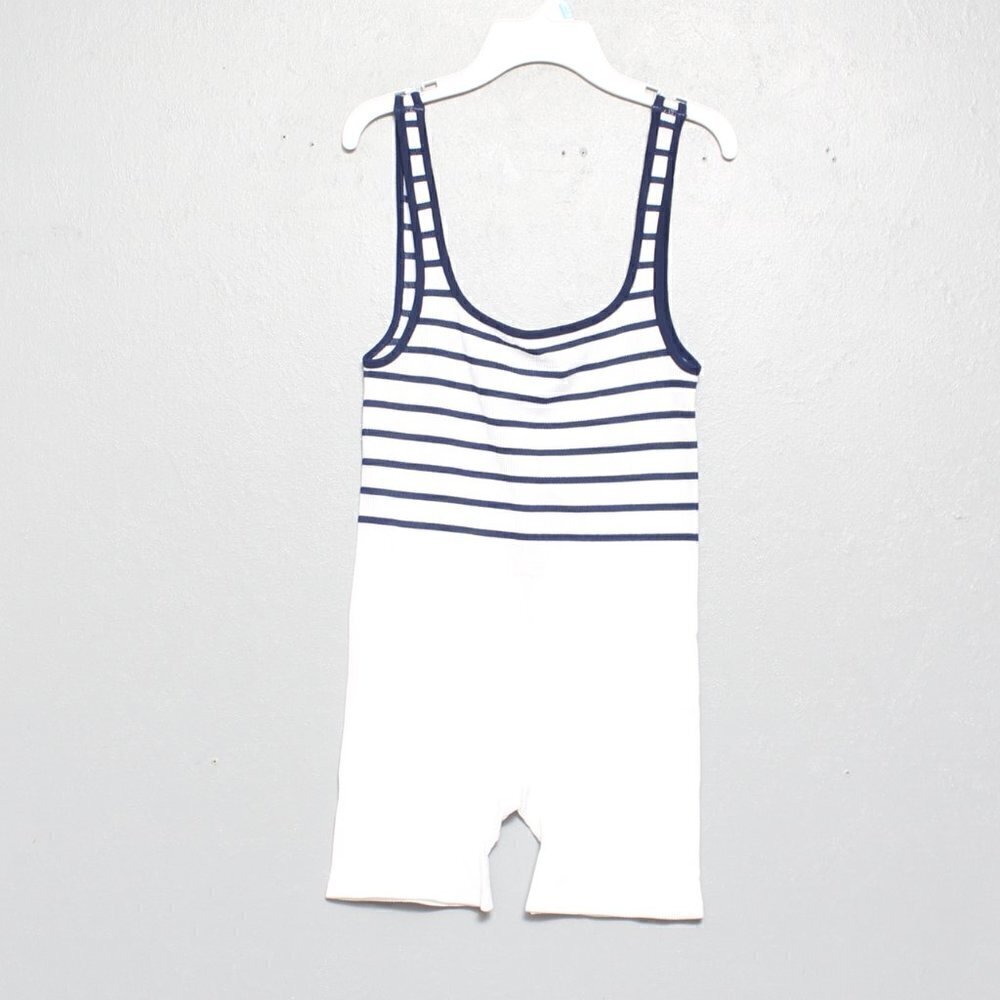 Zara limitless contour collection nwt blue white striped body suit